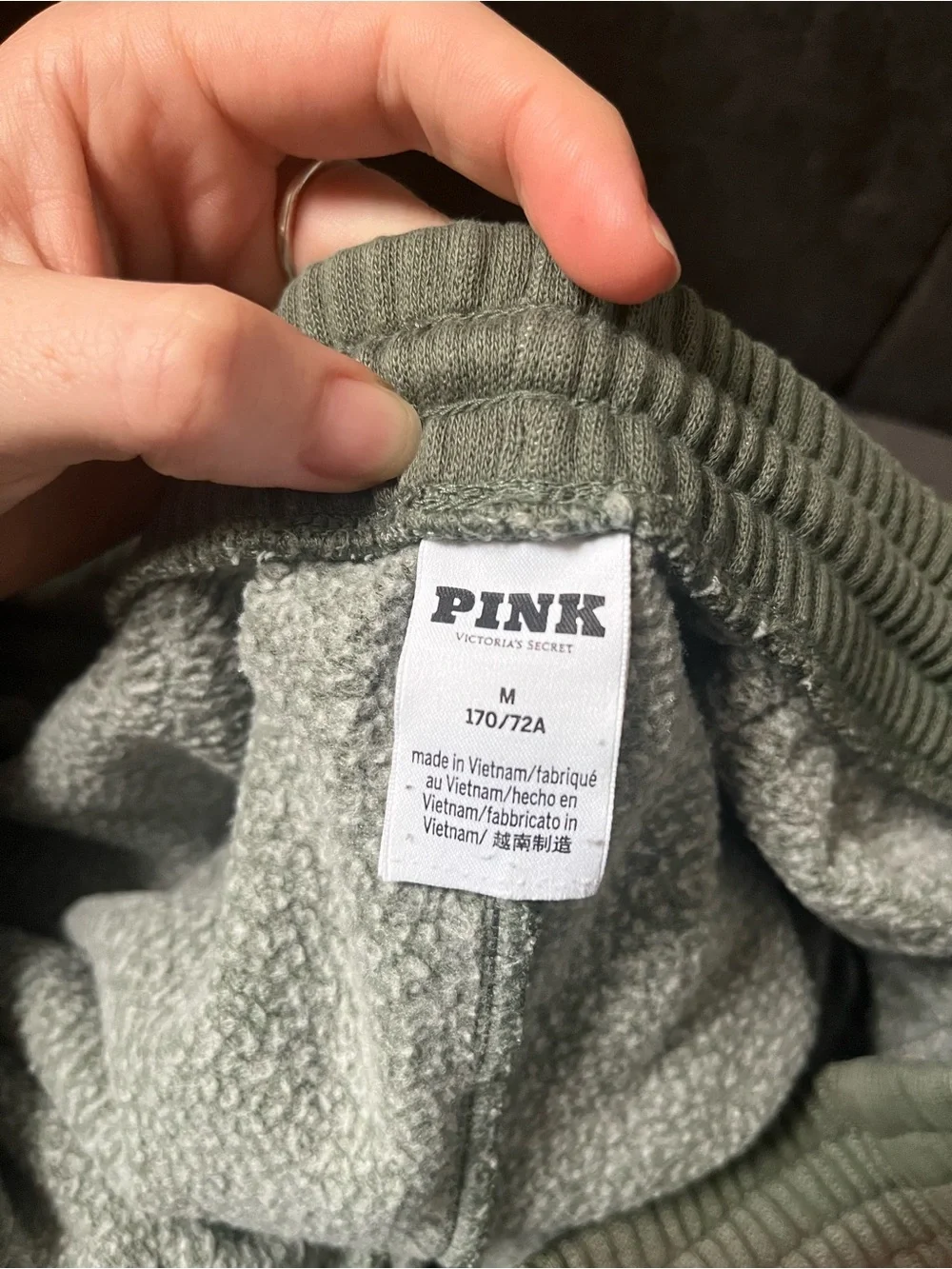 VS PINK Ivy Fleece Curved Hem Shorts - Fresh Forest